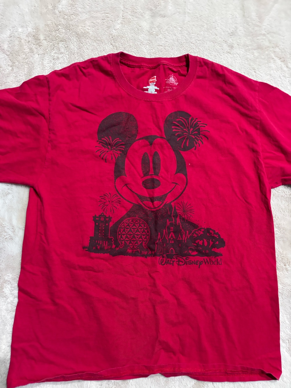Hanes Red Mickey Mouse Graphic Short Sleeve Tee